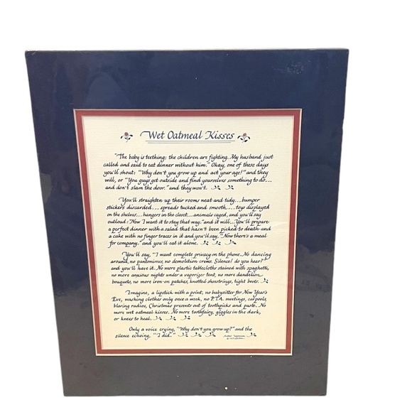 Calligraphy Print by Laura Leiden Sealed Unframed- "Wet Oatmeal Kisses" - Picture 2 of 5